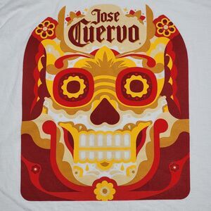 Jose Cuervo Graphic SS White Tee Sugar Skull w/ Pocket - Size Medium